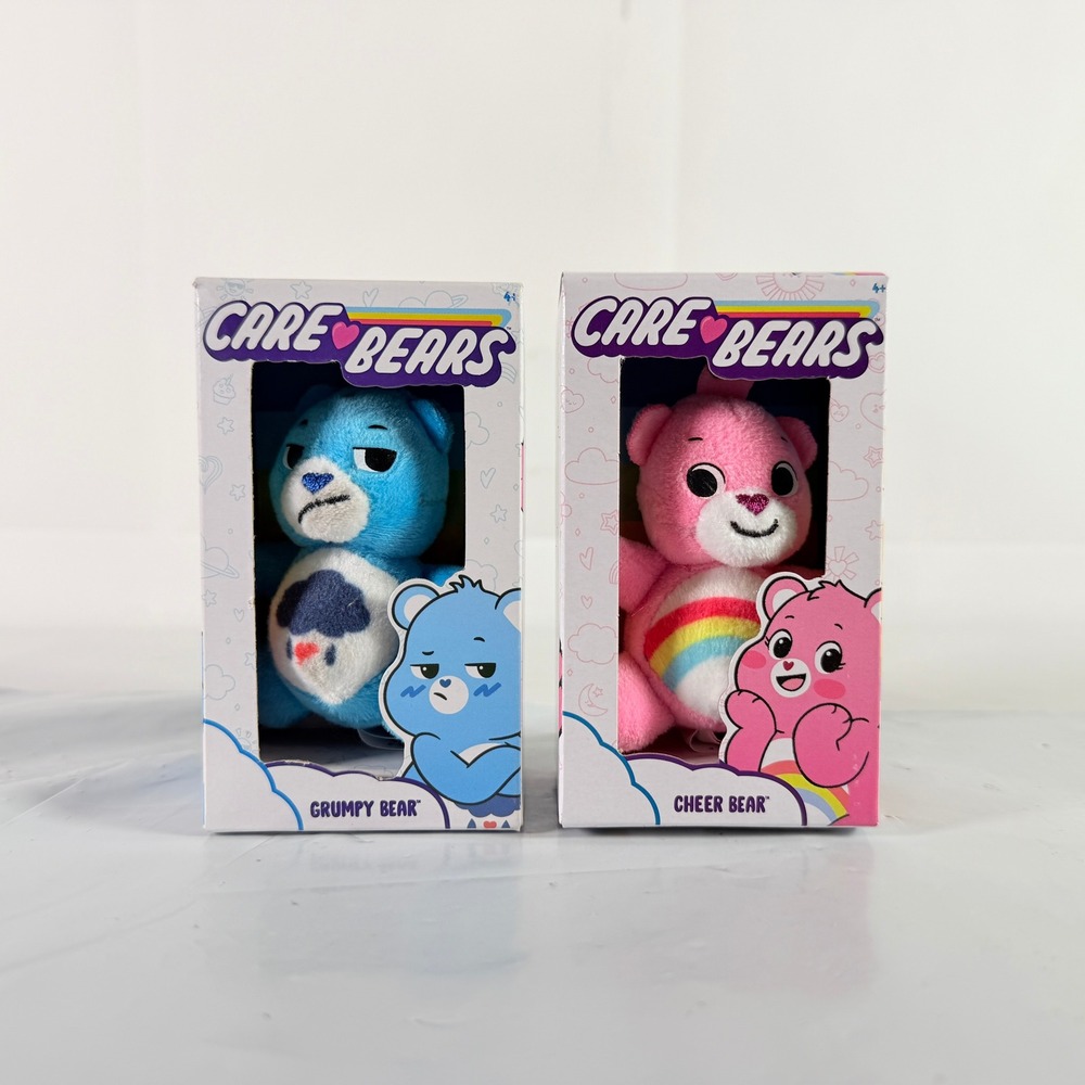 Care Bears Micro Plush Lot Cheer Bear & Grumpy Bear Basic Fun Figures NIB